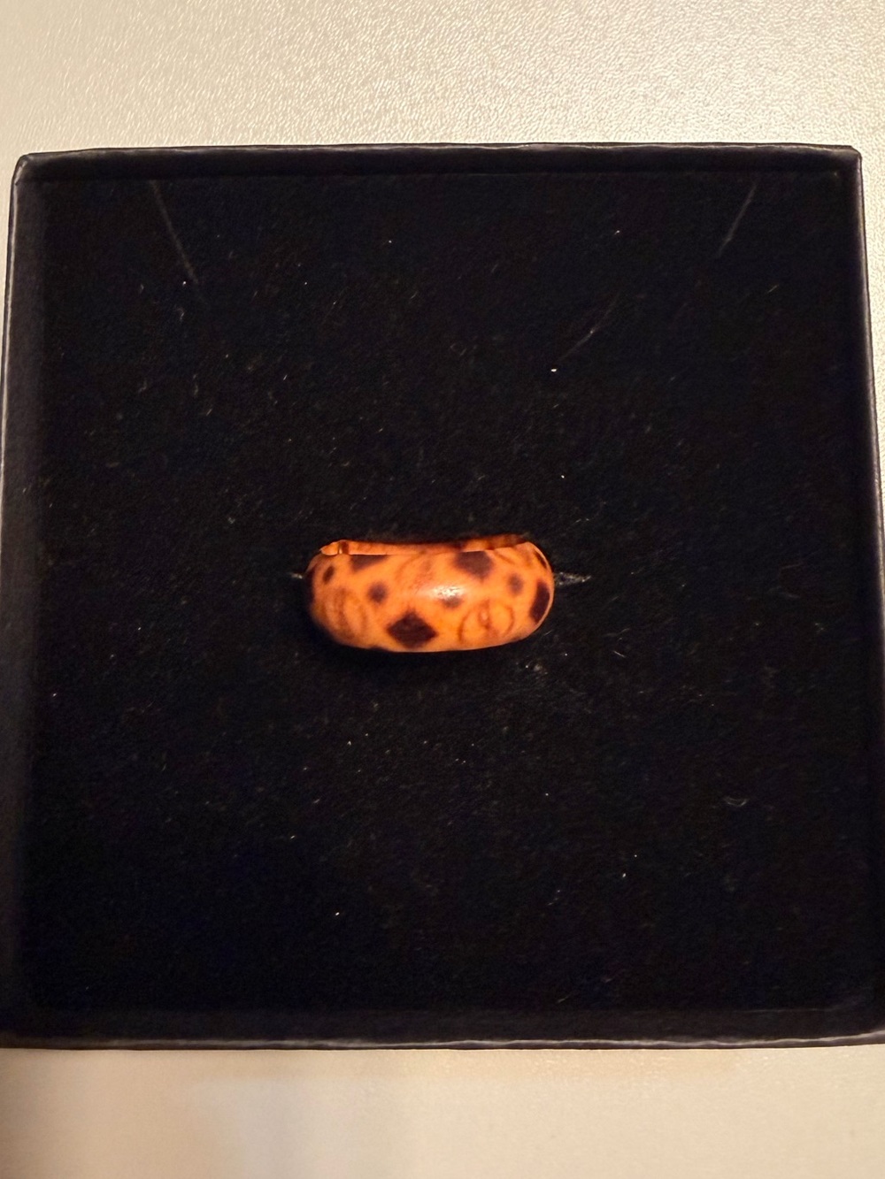 Wood Leopard Print Dome Ring - Women's Fashion Band NWOT